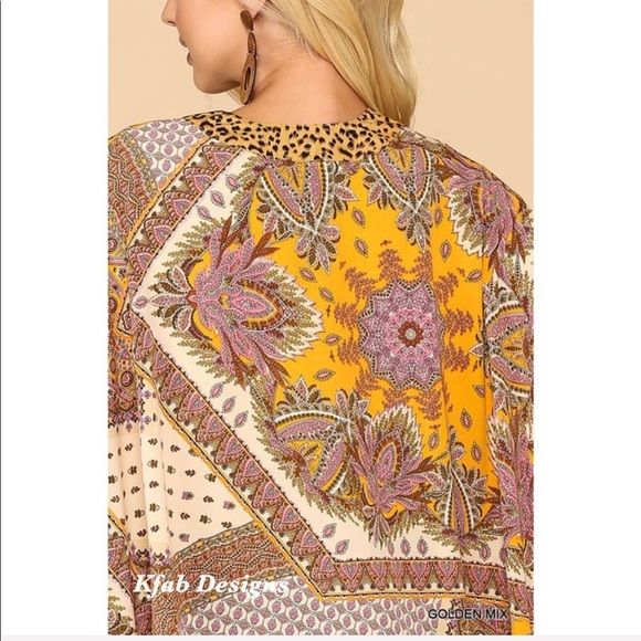 ❤️LAST! Gold Multi Animal Print Tassel Kimono! - Picture 7 of 7